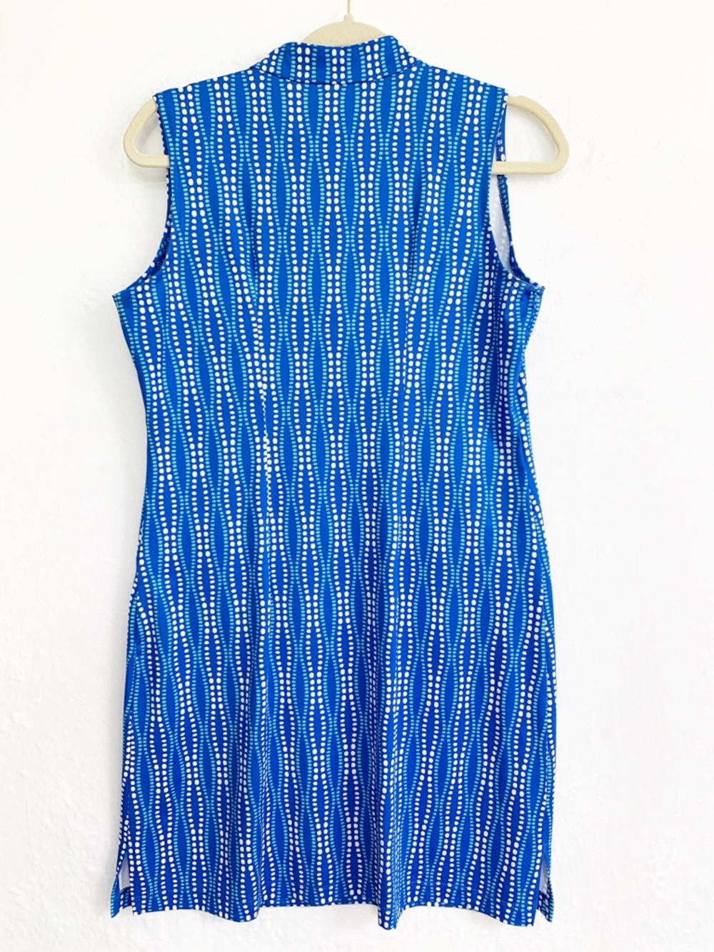 Katherine Way 1/4 Zip Sleeveless Shift Dress Blue Sz S - Picture 2 of 9